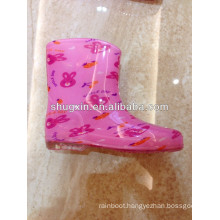 children pvc red butterfly rain shoes